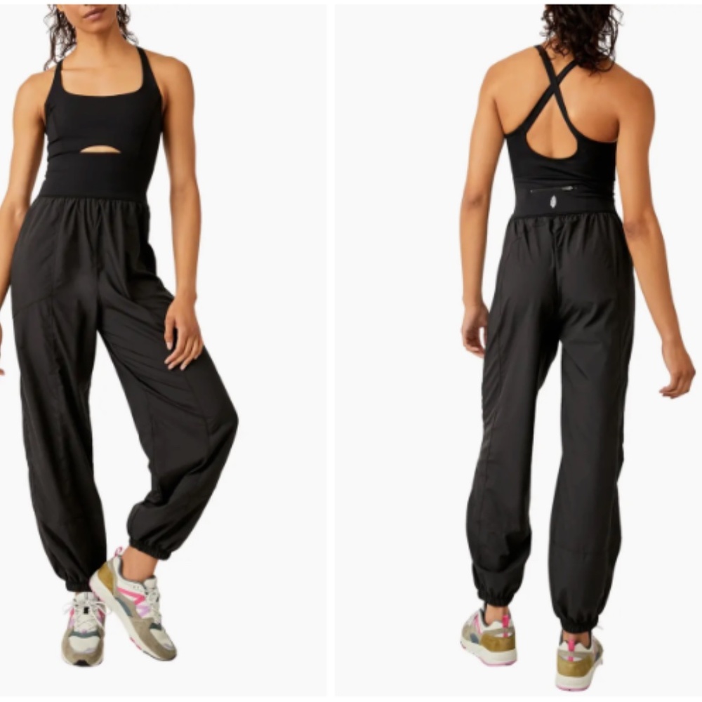 Free People FP Movement Righteous Onesie Jumpsuit in Black